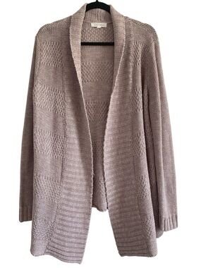 Honey Punch Blush Open Front Cardigan Knit Drape Cozy Small